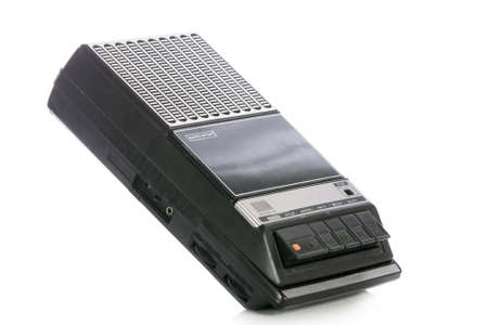 Retro Cassette Tape player and recorder isolated on a whiteの写真素材