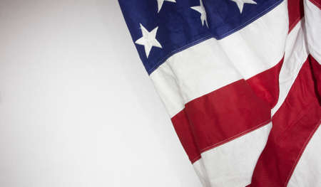 American Flag with white background for copy spaceの写真素材