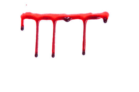 Dripping blood isolated on whiteの写真素材