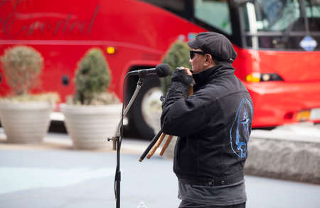 NEW YORK CITY, NY -Jan 9 2011: Street performer at Times Square in New York City in the United States, January 9 2011 in Manhattan, New York City.のeditorial素材