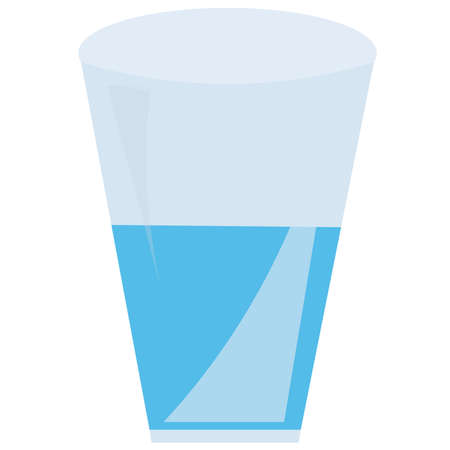 Glass of Water isolated on white background vector,blue and clean waterのイラスト素材