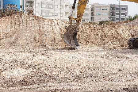 Excavator,Road Repair, On the Street Reconstruction Site