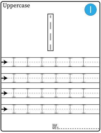 ALPHABET TRACING LETTERS STEP BY STEP A-Z Write the letter Alphabet Writing lesson for childrenのイラスト素材