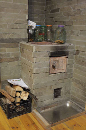 Old ukrainian rustic brick ovenの写真素材