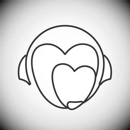 illustration with two hearts and headset. Icon, label, emblem for crisis call centerのイラスト素材