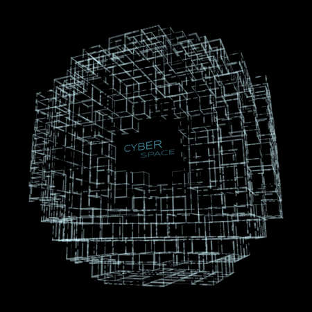 Abstract technology vector background. Abstract architect. Cubic based space.のイラスト素材