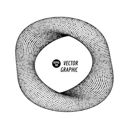 Deformed 3d torus. Design element for science, technology illustration. Vector graphics.のイラスト素材
