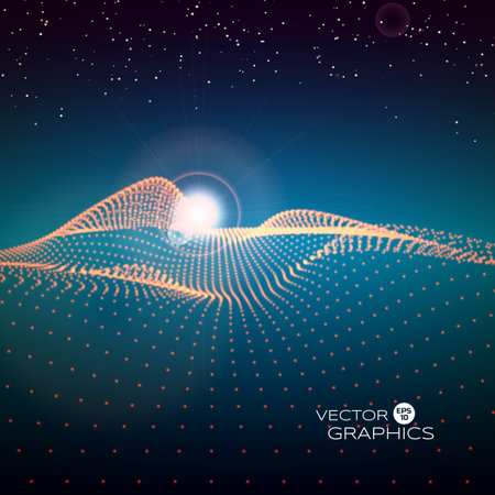 abstract vector landscapeのイラスト素材