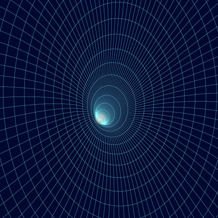 3D Tunnel made of mesh. Abstract vector illustrationのイラスト素材