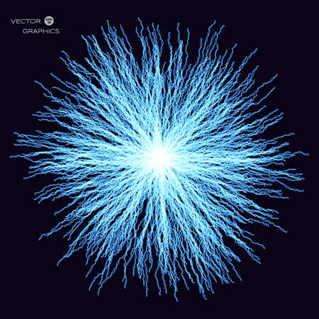 Abstract 3d vector object in form of curled fiber particles. Object for technical, computer science, medical illustration.のイラスト素材