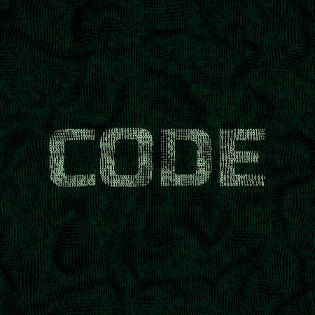 Word Code on the dark background made of binary code Vector Illustration.のイラスト素材