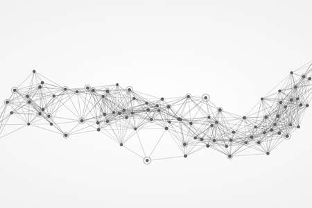 Abstract vector polygon network. Vector Illustration for technical, technological, science materials backgroundのイラスト素材