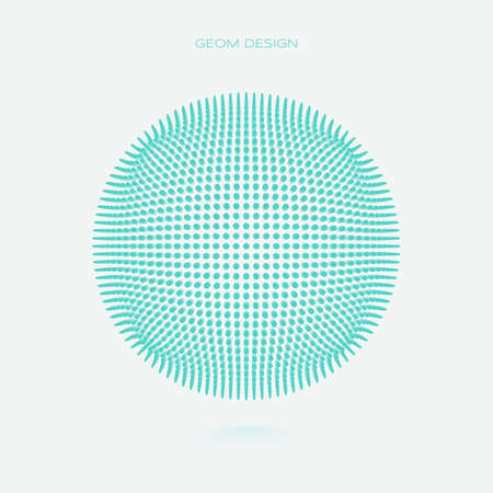 3d sphere made of smooth moving particles. Vector illustration.のイラスト素材
