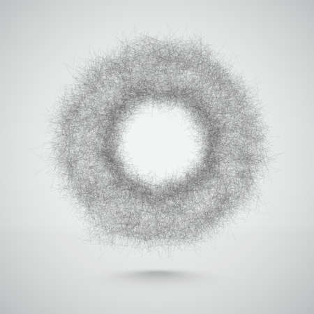 Abstract mesh body explosion. Vector illustration for technology design.のイラスト素材