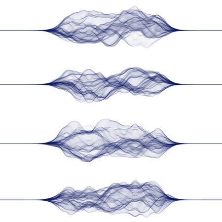 Set of sound waves made by lines. Vector illustration for technology theme design.