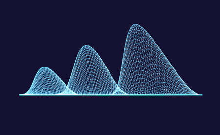 Abstract data graphics made of particles. Looks like hillsのイラスト素材