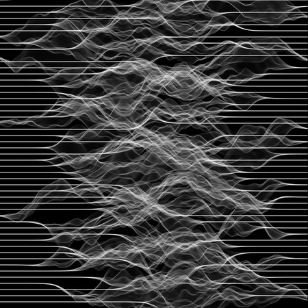 Modelling of signal. Vector illustration for technology or electronic music cover design.