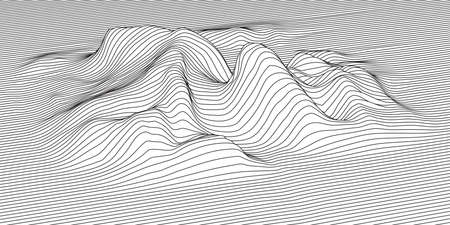 Vector signal amplitude in 3d space. Sound vibration.のイラスト素材