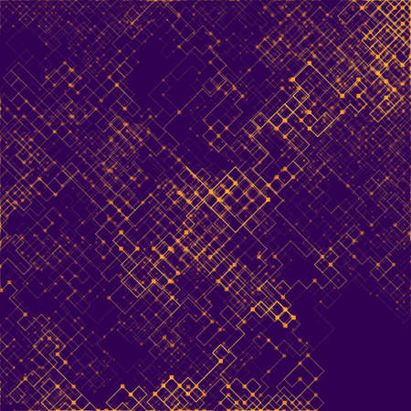 Abstract composition of fading lines and dots. Stranger walker modeling. Generative art.のイラスト素材