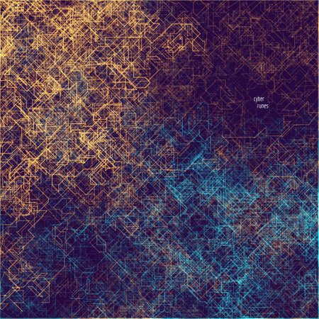 Abstract composition of fading lines and dots. Stranger walker modeling. Generative art. Vector design element for technology and computer science illustration.のイラスト素材