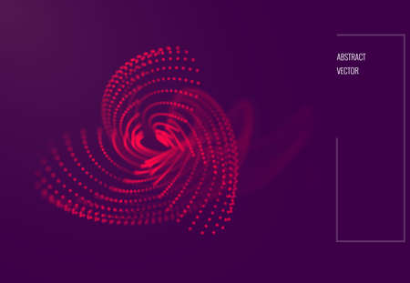Abstract wavy particle background made of particles with depth of field. Technology vector illustrationのイラスト素材