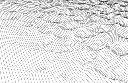 Minimalist line abstract background. Vector illustration. Line flow.のイラスト素材
