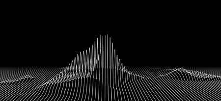 Abstract vector surface with fading lines. Signal.のイラスト素材