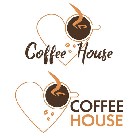 Coffee  design vector template. coffee shop illustration design elements vector. Stylized coffee cup icon. Cafe food court sign symbol. For coffee house, cafe, bar.のイラスト素材