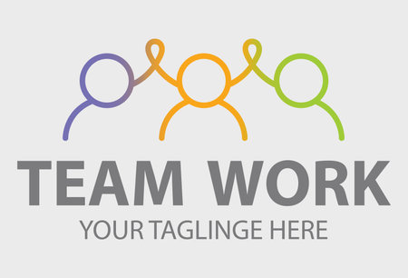 Business People Together.  Group of people emblem. Friendship Partnership Support Team work Business Logotype icon.のイラスト素材