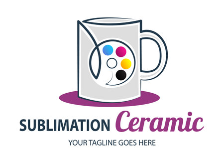 Abstract modern colored vector  template of sublimation ceramic. For typography, print, corporate identity, workshop, branding, factory,のイラスト素材