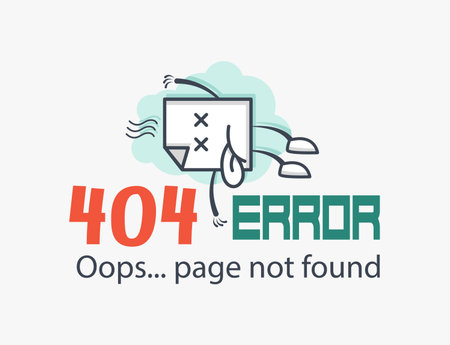Funny 404 error concept. Web Page not found sign. Internet problem icon.