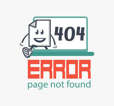 Funny 404 error concept. Web Page not found sign. Internet problem icon.のイラスト素材