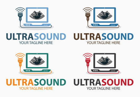 Ultrasound diagnostics . Medical research, gynecology clinic, polyclinics, obstetrics and hospitals, vector design and illustration.のイラスト素材