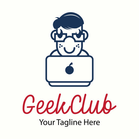 Geek Vector logo. Nerd funny sign. Can be used for club or school.のイラスト素材