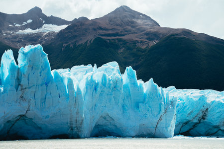 The Perito Moreno glacier in Glaciares National Park outside Patagoniaの写真素材