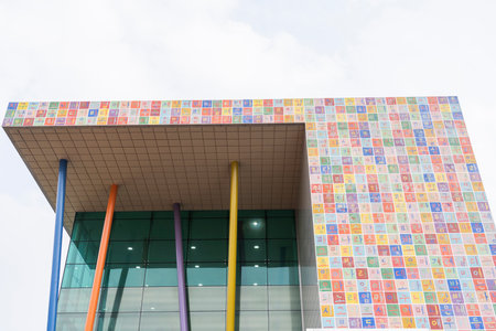 Korean characters on the wallの写真素材