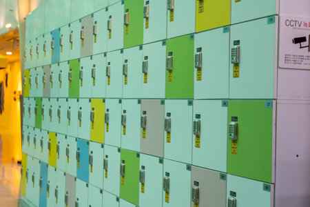 Close Up Of Lockers In museum in South Korea.の写真素材