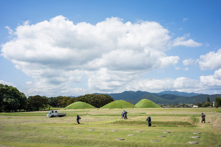 Daereungwon Tomb Complex in a Verdant Landscape in Gyeongju, South Korea