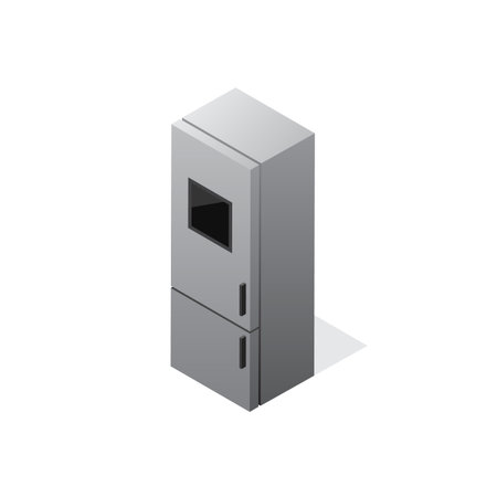 Isometric gradient fridge vector iconのイラスト素材