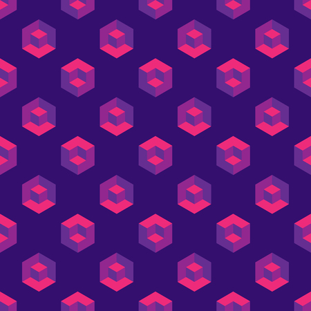 Isometric seamless pattern with optical illusion cubes. Abstract vector backgroundのイラスト素材