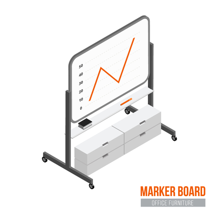 Isometric marker board. Vector office furniture and equipmentのイラスト素材