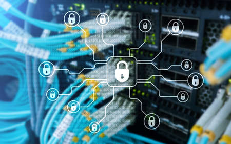 Cyber security, data protection, information privacy. Internet and technology concept.の写真素材