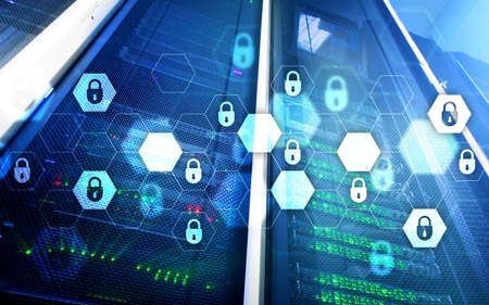 Cyber security, data protection, information privacy. Internet and technology concept.の写真素材