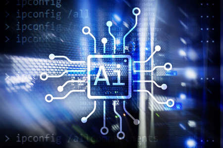 AI, Artificial intelligence, automation and modern information technology concept on virtual screen.の写真素材