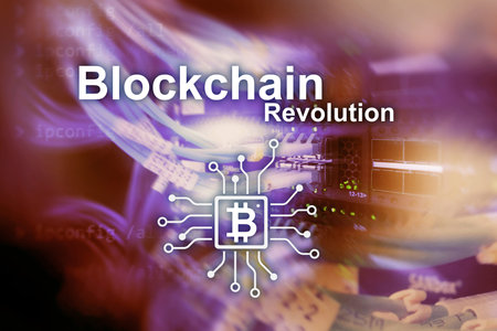Blockchain revolution, innovation technology in modern business.