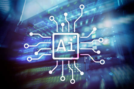 AI, Artificial intelligence, automation and modern information technology concept on virtual screen.の写真素材