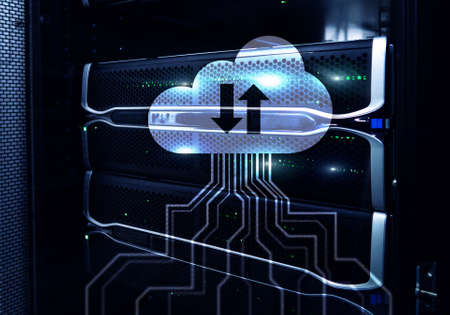 CLoud server and computing, data storage and processing. Internet and technology concept. の写真素材