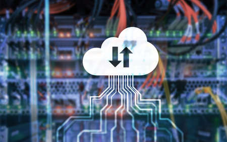 CLoud server and computing, data storage and processing. Internet and technology concept. の写真素材