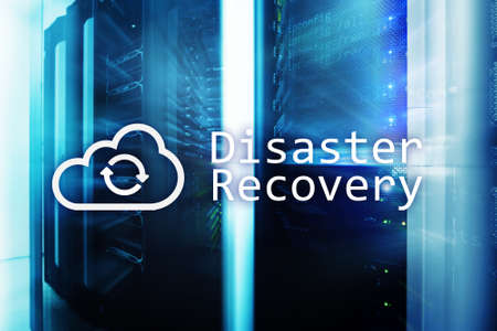 DIsaster recovery. Data loss prevention. Server room on background.の写真素材