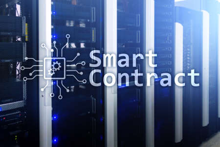 Smart contract, blockchain technology in modern business.の写真素材